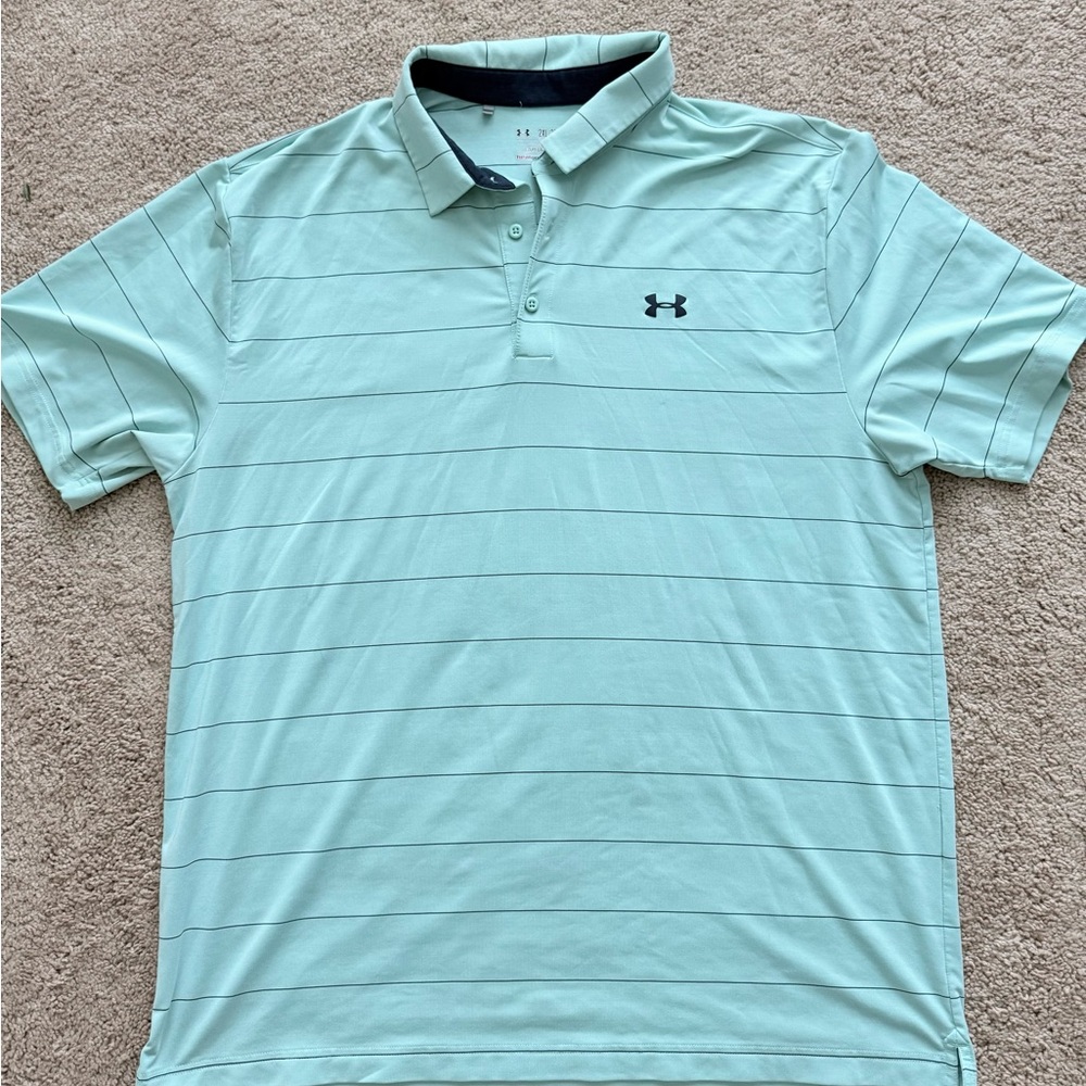 Under Armour Men's Mint Green w/ Navy Polo Shirt